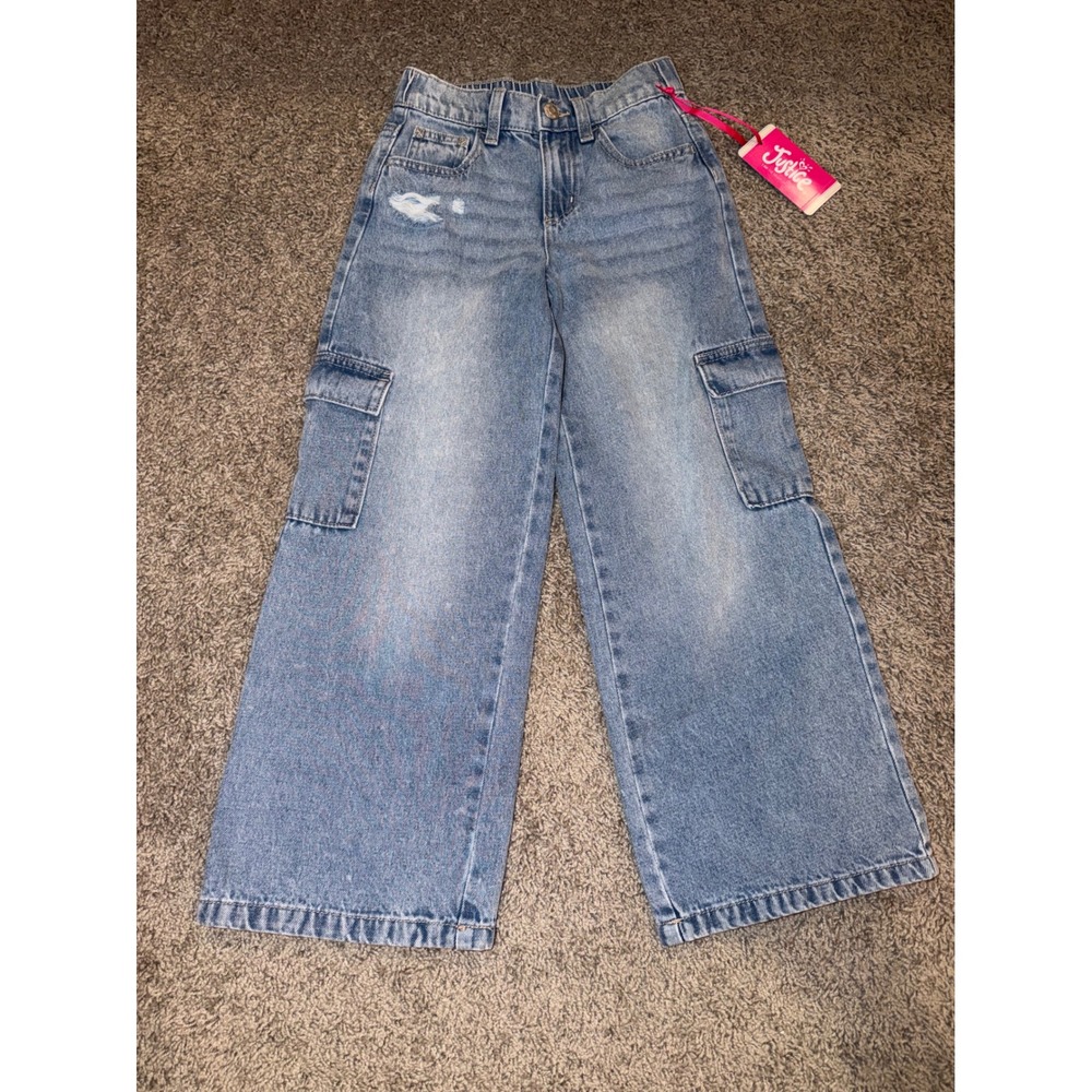 Girl wide leg cargo jeans size 7